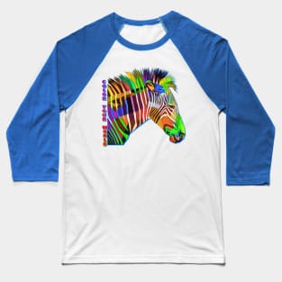 Color your world Zebra art Baseball T-Shirt